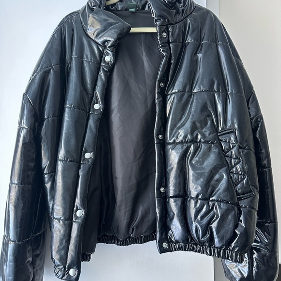 wild fable Jackets & Blazers - Wild Fable Shiny Black Puffer Jacket